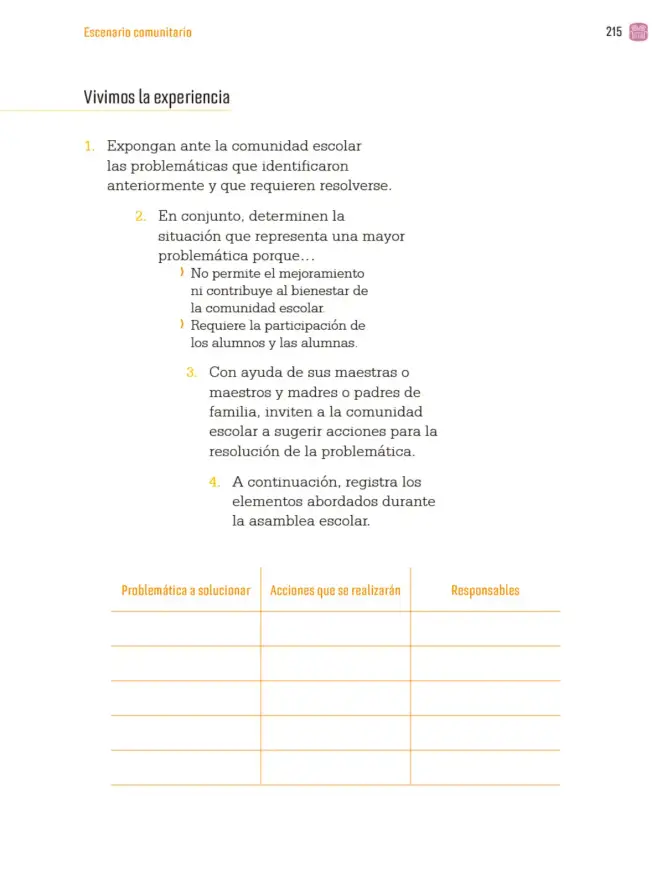 Página 218 de Proyectos Comunitarios. Libro de Educación Primaria Grado 3° Ciclo Escolar 2025 - 2026