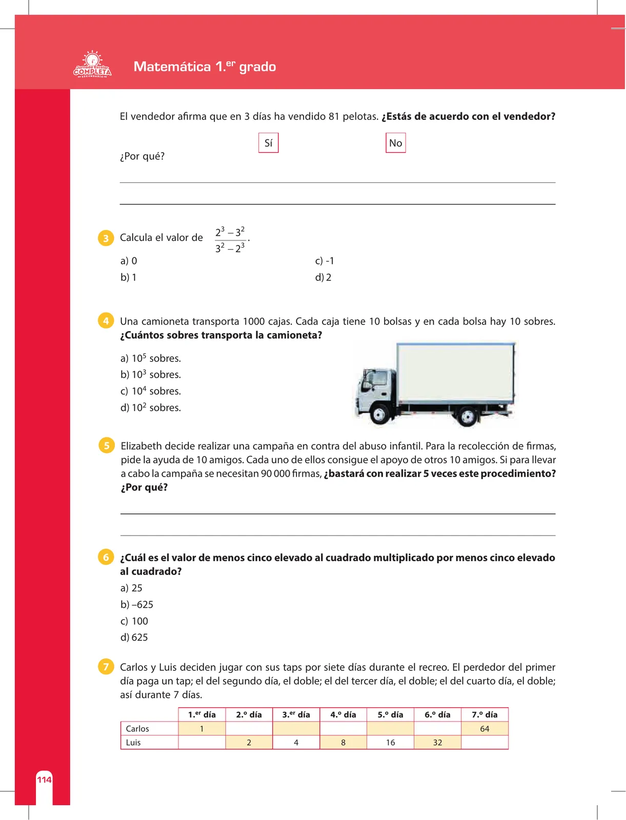 Página 114 de Matemática 1 : cuaderno de reforzamiento pedagógico - JEC · 2016