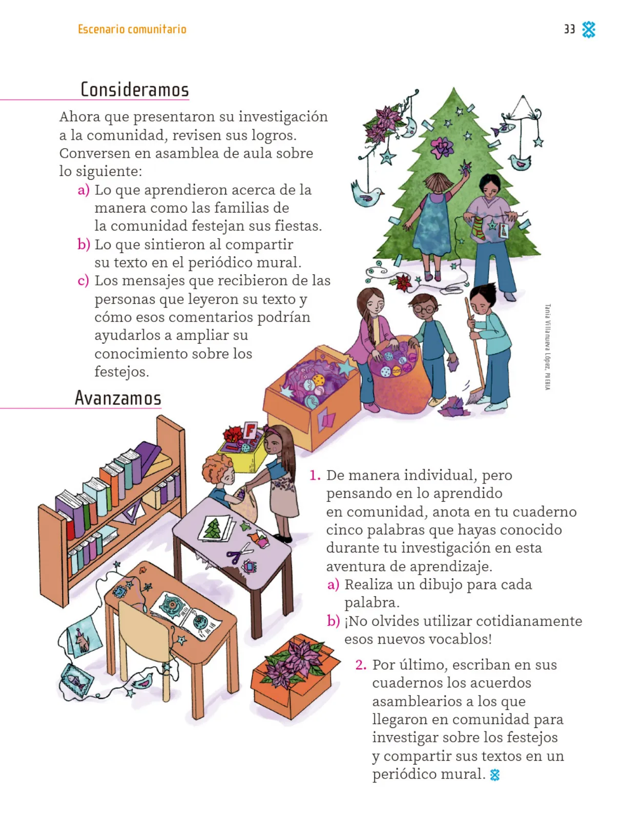 Miniatura página 34 de Proyectos Comunitarios.   Libro de Educación Primaria Grado 1°  Ciclo Escolar 2025 - 2026