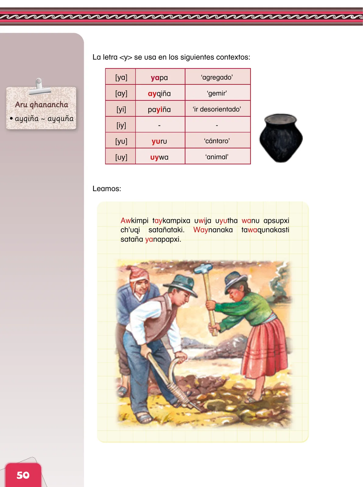 Página 52 de Aymara arutha chiqapa qillqañataki panka = Manual de escritura Aimara · 2021