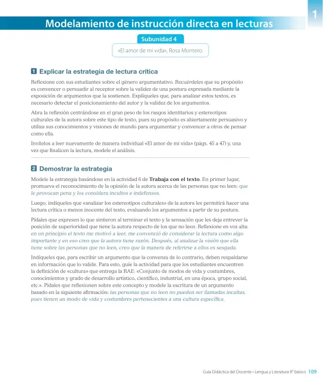 Página 111 de Lengua y Literatura – Octavo Básico | Texto del Estudiante MINEDUC – Descargar PDF · 2024