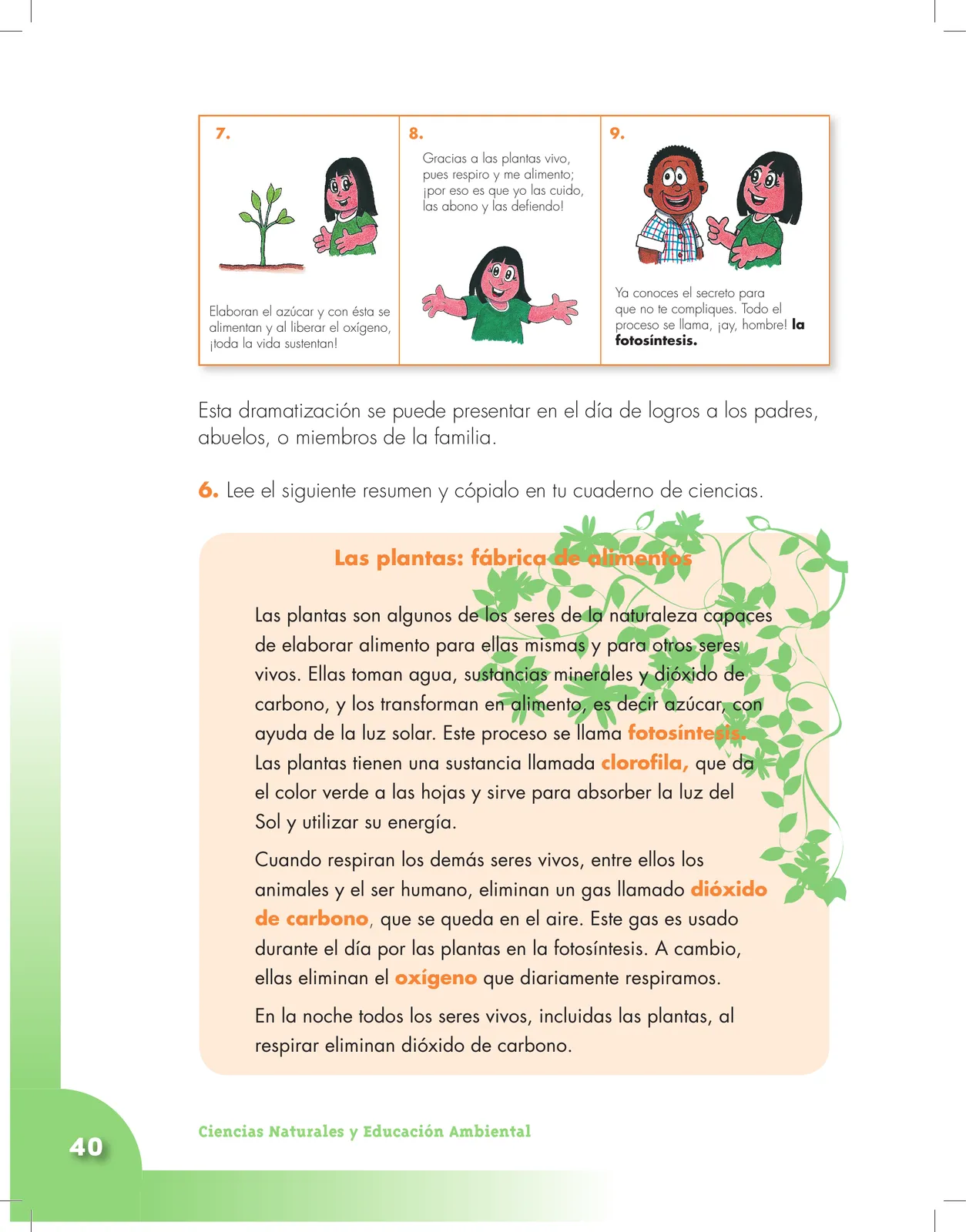 Página 40 de Ciencias Naturales 3° · Cartilla 01