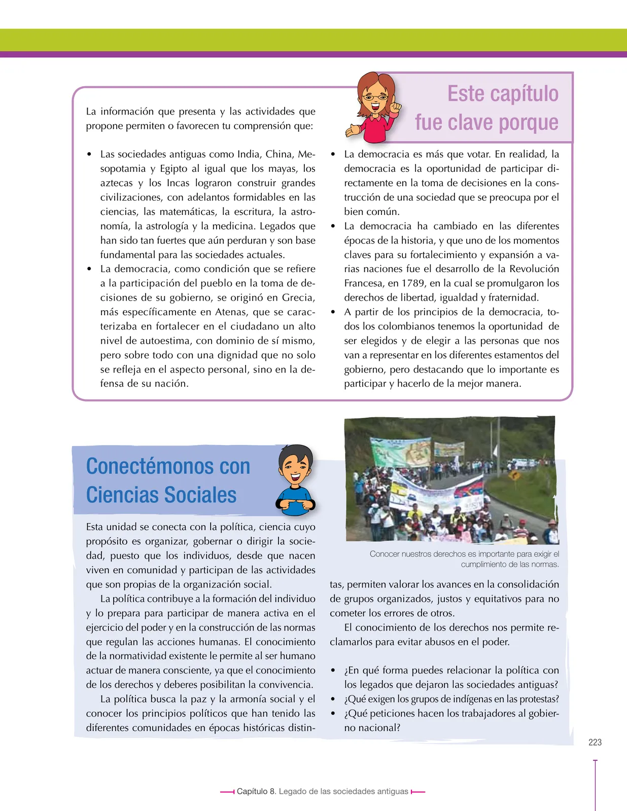 Página 223 de Ciencias Sociales 6° · Secundaria Activa