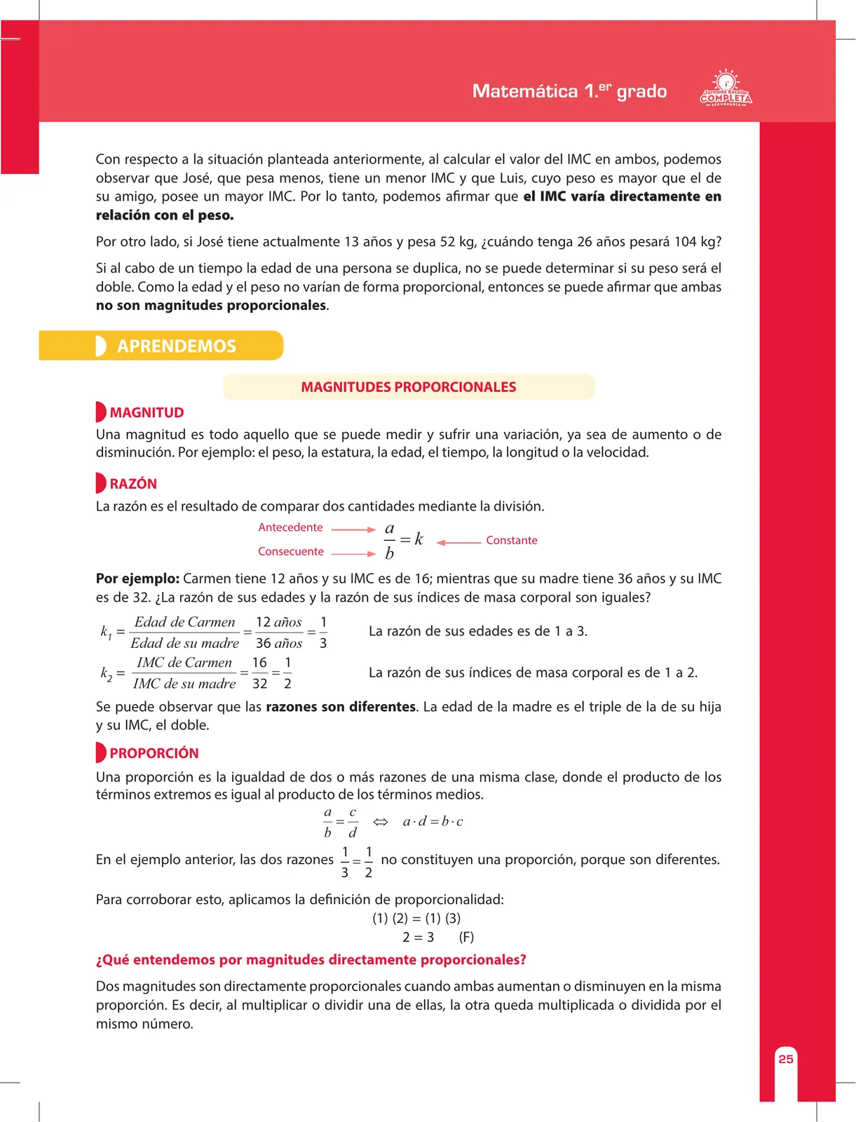 Página 25 de Matemática 1 : cuaderno de reforzamiento pedagógico - JEC · 2016