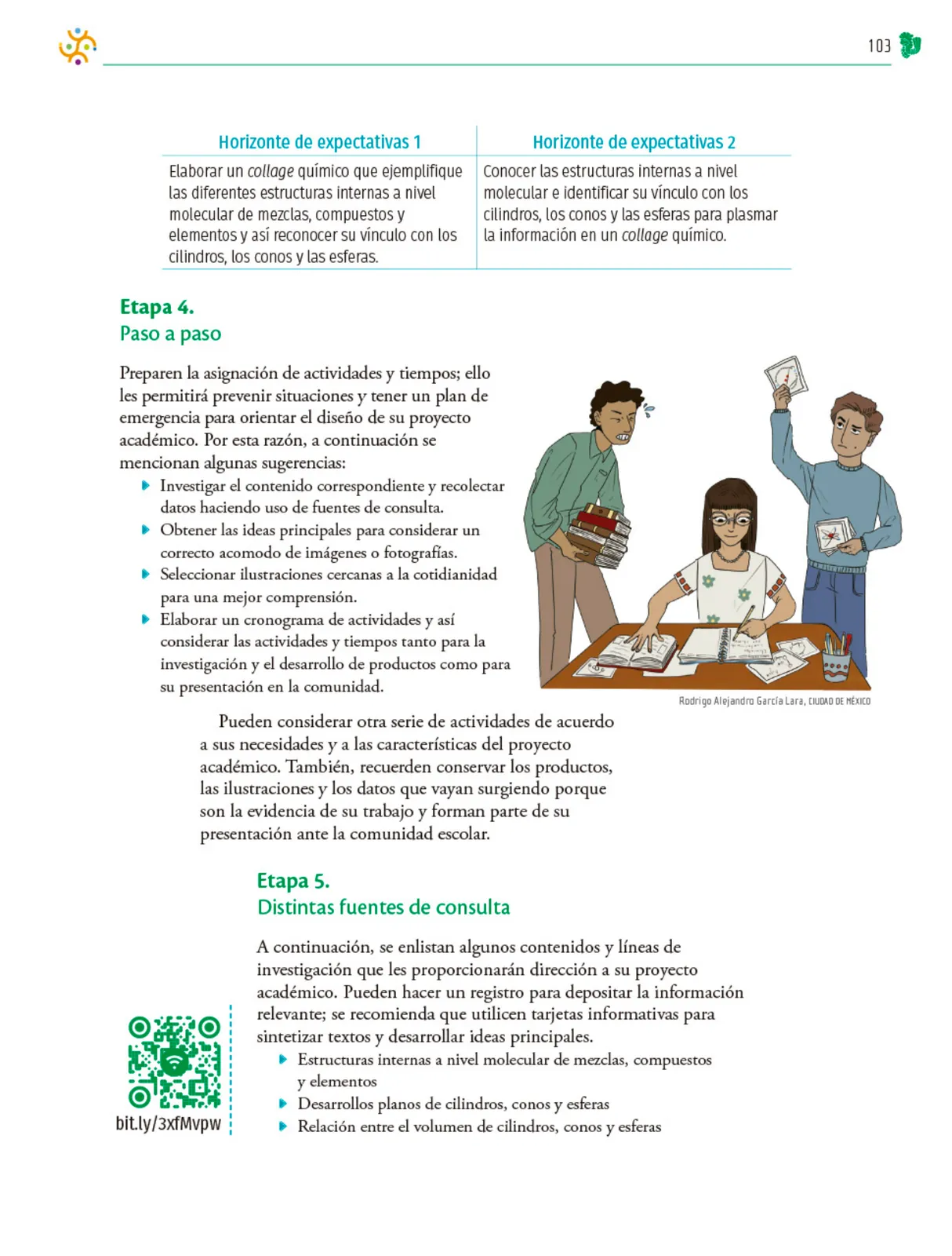 Miniatura página 104 de Colección Nanahuatzin. Nuestro libro de Proyectos.  Tomo II.  Libro de Educación Telesecundaria Grado 3°  Ciclo Escolar 2025 - 2026