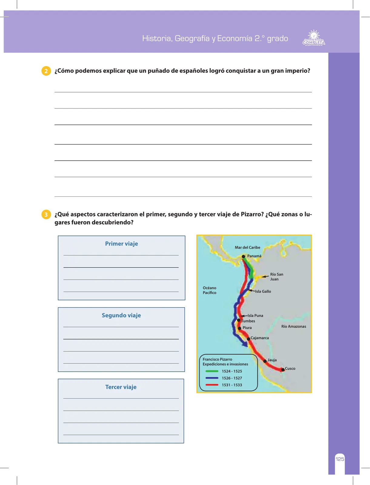 Miniatura página 125 de Historia, Geografía y Economía 2 : cuaderno de reforzamiento pedagógico - JEC ﻿ · 2016