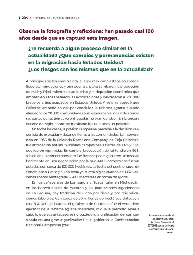 Página 285 de Historia del pueblo mexicano. Libro de Educación Secundaria Grado 1° Ciclo Escolar 2025 - 2026