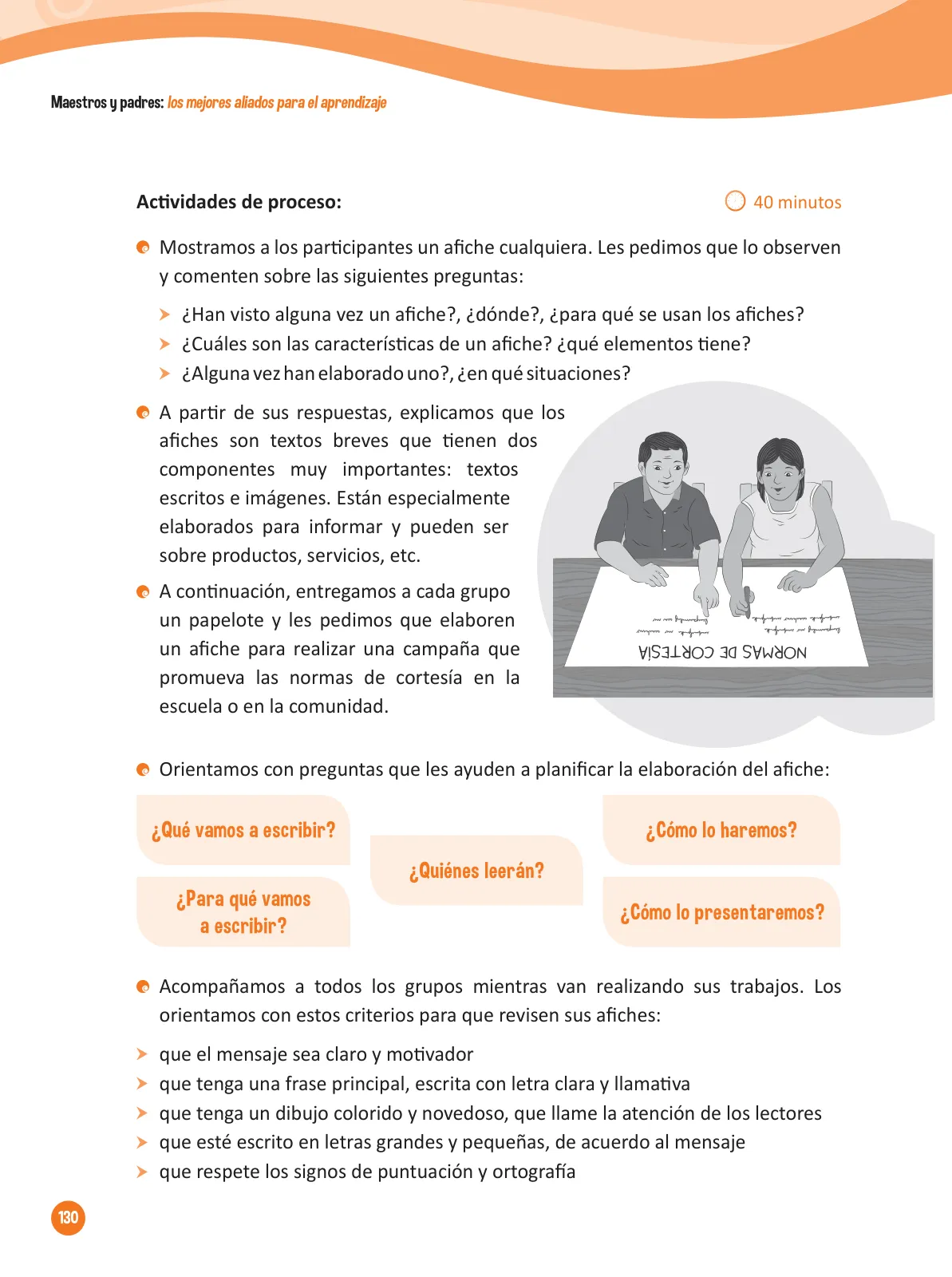 Página 132 de Guía para el trabajo docente con las familias del ciclo IV de Primaria · 2016
