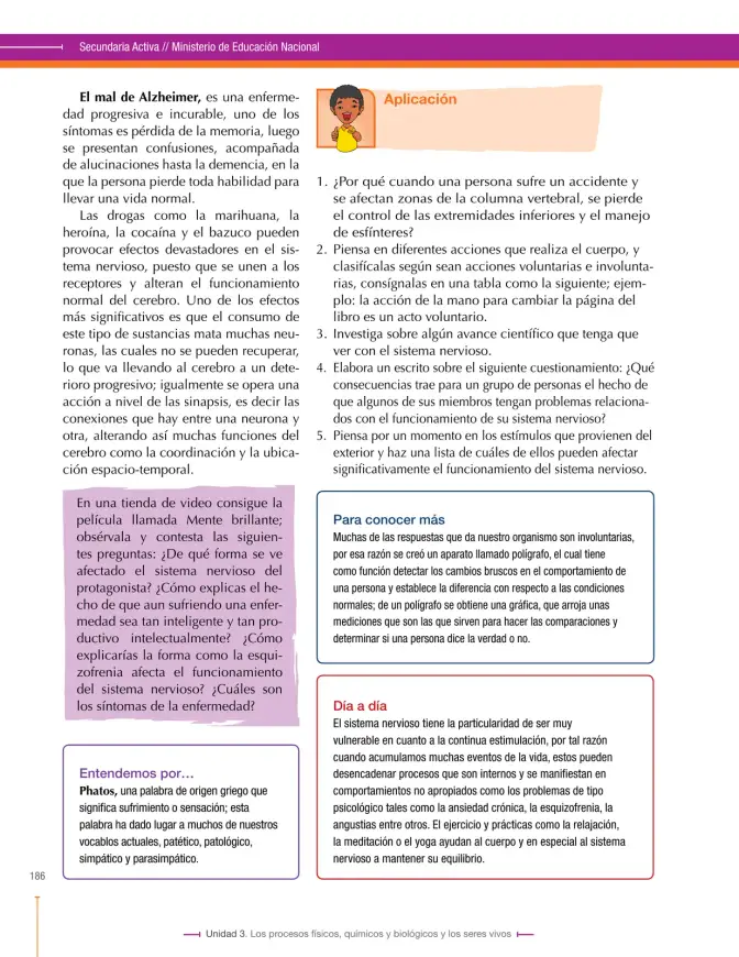 Página 186 de Ciencias Naturales 8° · Secundaria Activa