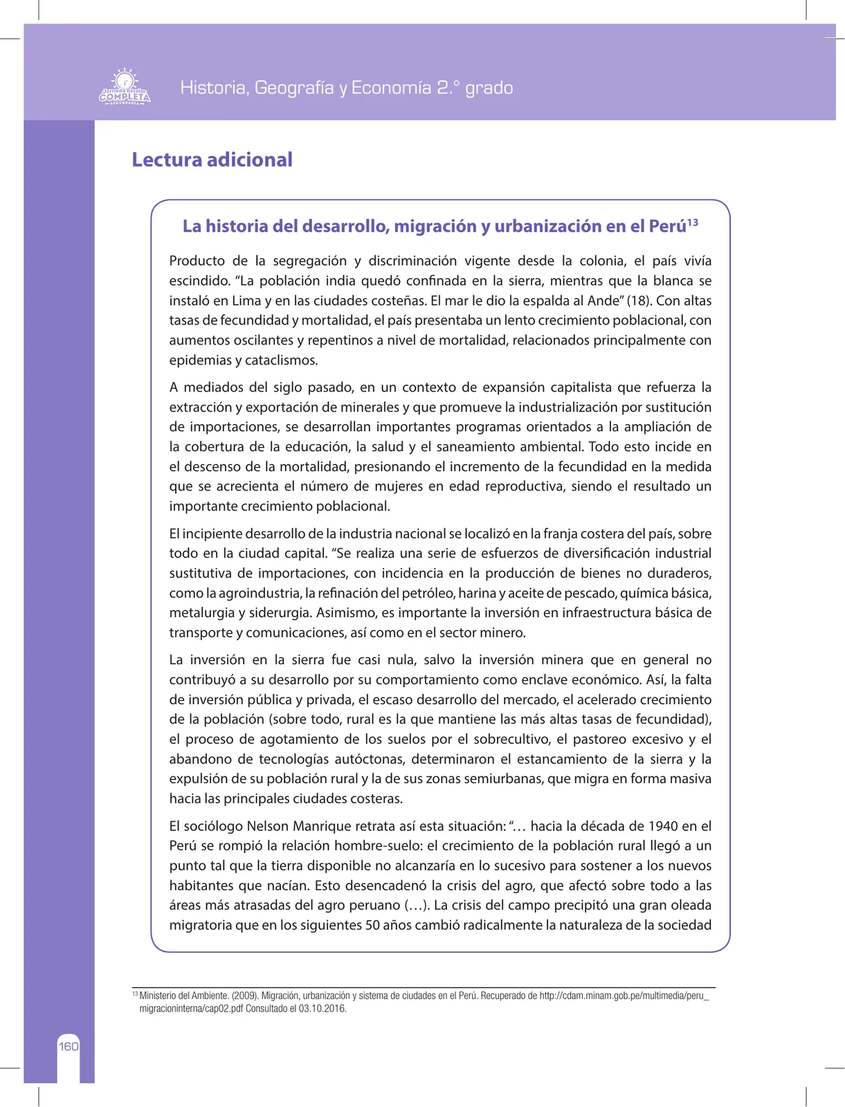 Página 160 de Historia, Geografía y Economía 2 : cuaderno de reforzamiento pedagógico - JEC ﻿ · 2016