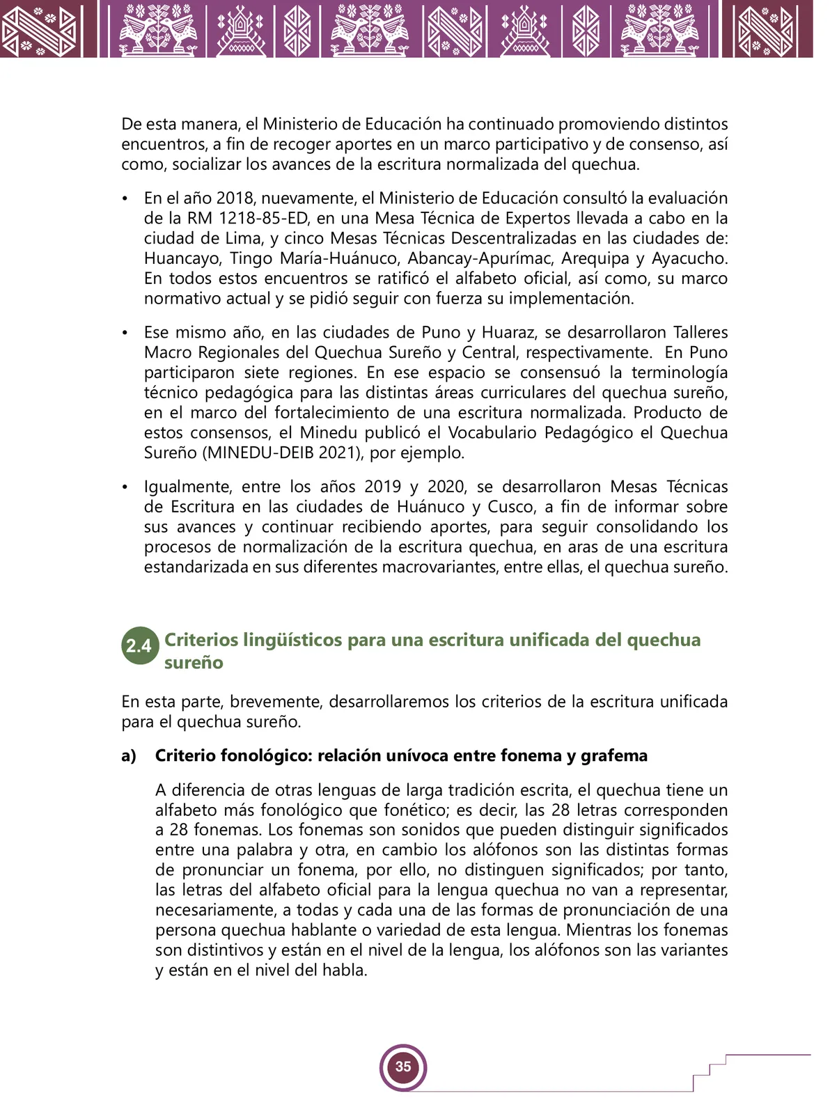 Miniatura página 37 de Urin Qichwa Qillqay Yachana Mayt'u = Manual de escritura quechua sureño · 2021