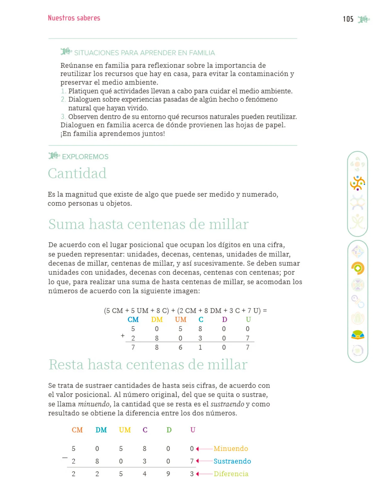 Miniatura página 106 de Nuestros saberes: Libro para alumnos, maestros y familia.   Libro de Educación Primaria Grado 5°  Ciclo Escolar 2025 - 2026