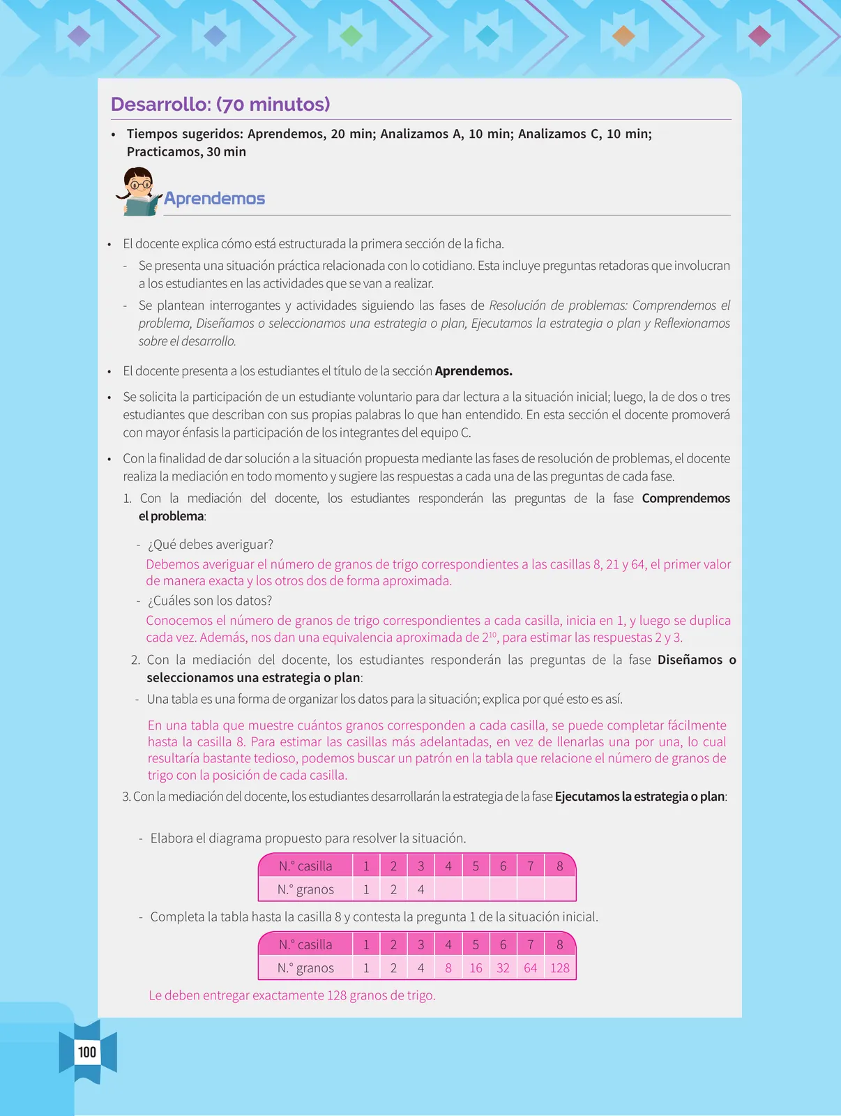 Página 102 de Resolvamos problemas 1 : manual para el docente 2018 · 2018