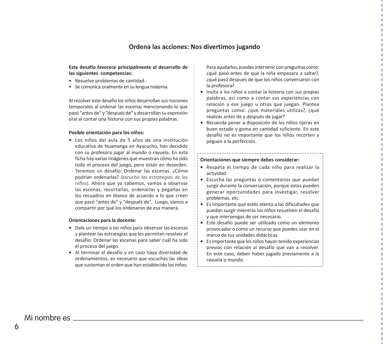 Página 8 de Crea, resuelve y aprende. Material impreso para niñas y niños de 5 años · 2024