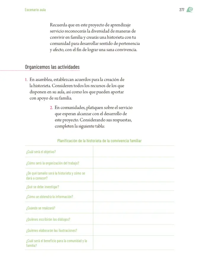 Página 280 de Proyectos de Aula. Libro de Educación Primaria Grado 5° Ciclo Escolar 2025 - 2026