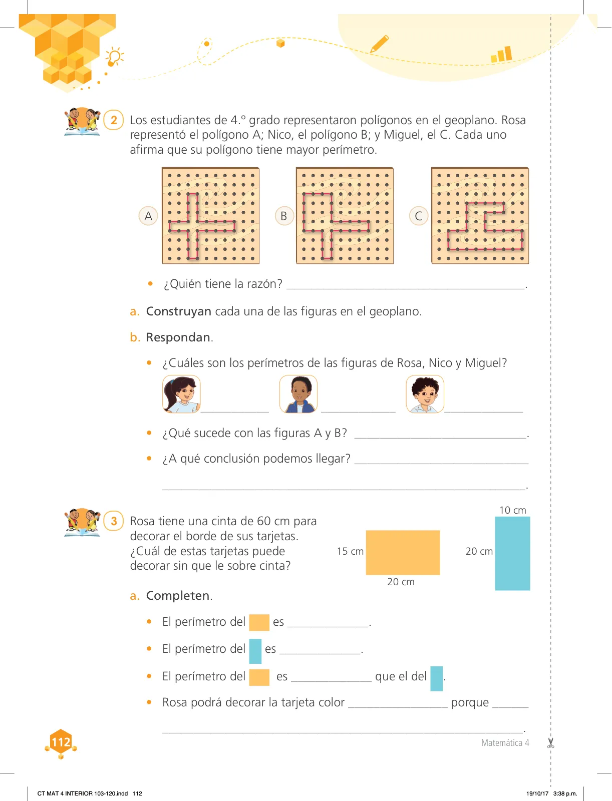 Página 112 de Matemática 4 : cuaderno de trabajo para cuarto grado de Educación Primaria 2018 · 2018