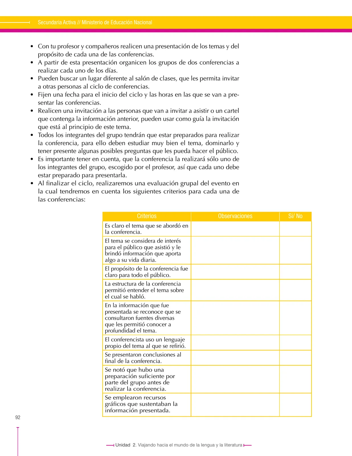 Miniatura página 92 de Lenguaje 7° · Secundaria Activa