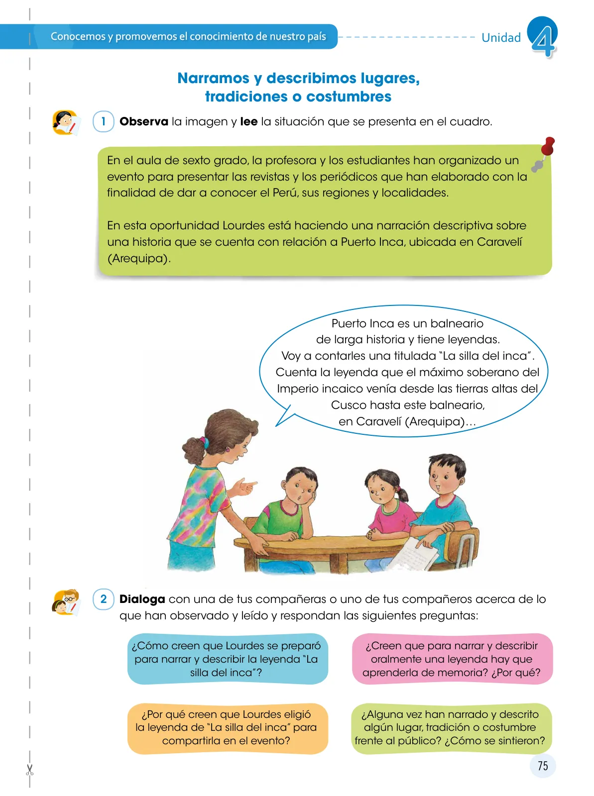 Miniatura página 76 de Comunicación 6 : cuaderno de trabajo para sexto grado de Educación Primaria 2019 · 2019