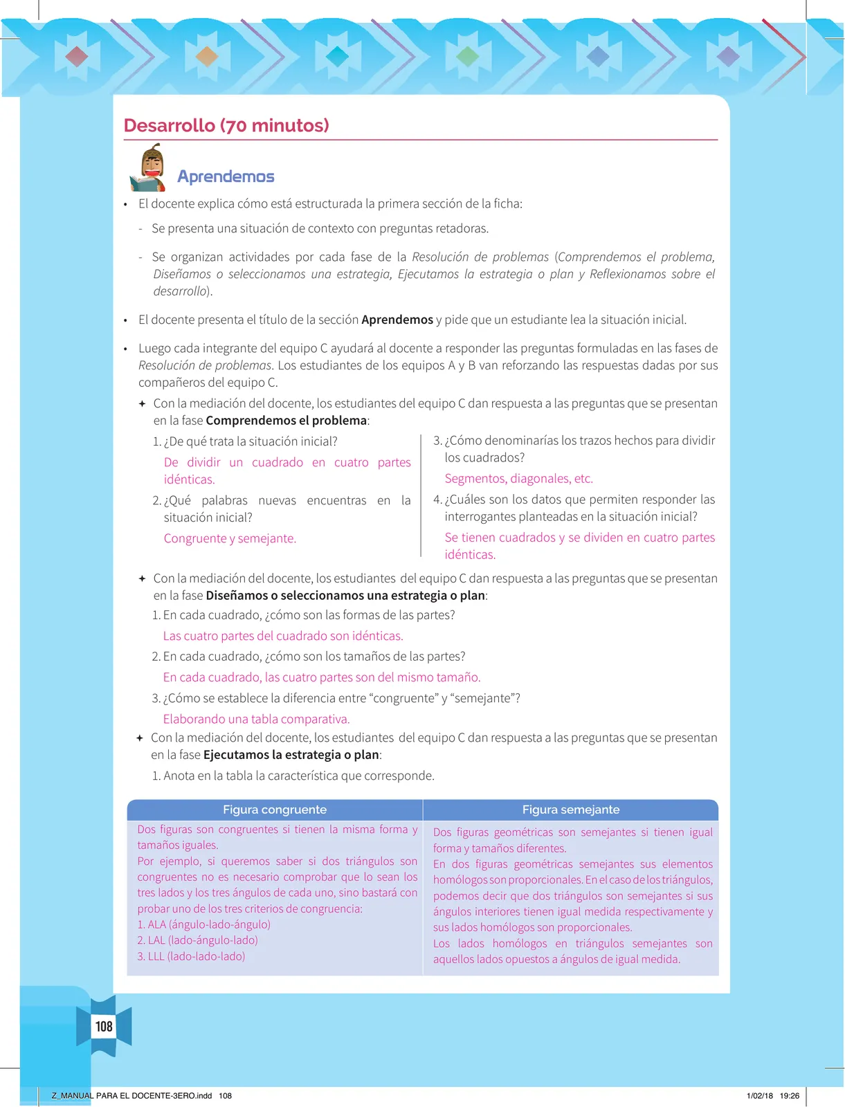Página 110 de Resolvamos problemas 3 : manual para el docente 2018 · 2018