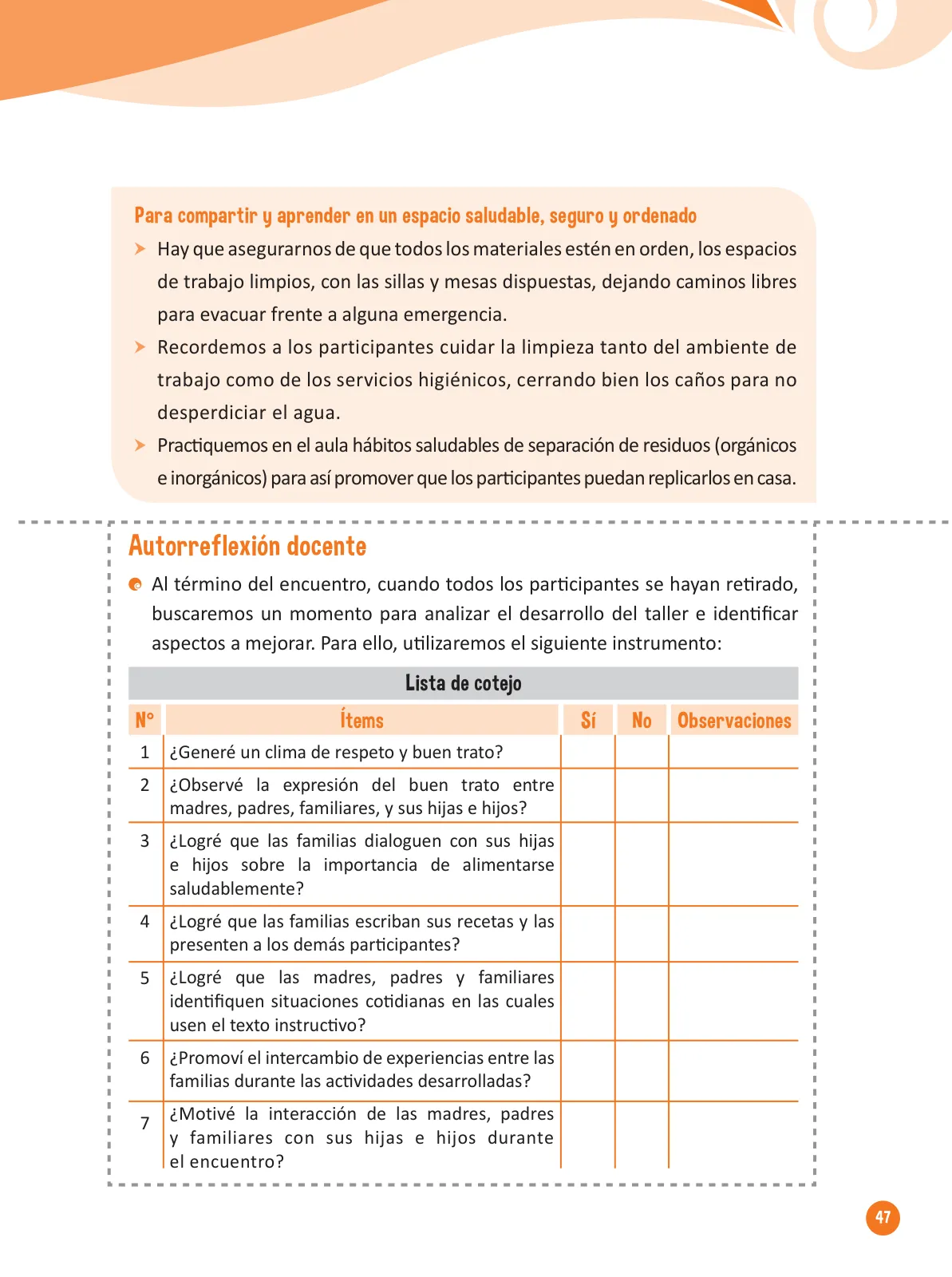 Página 49 de Guía para el trabajo docente con las familias del ciclo IV de Primaria · 2016
