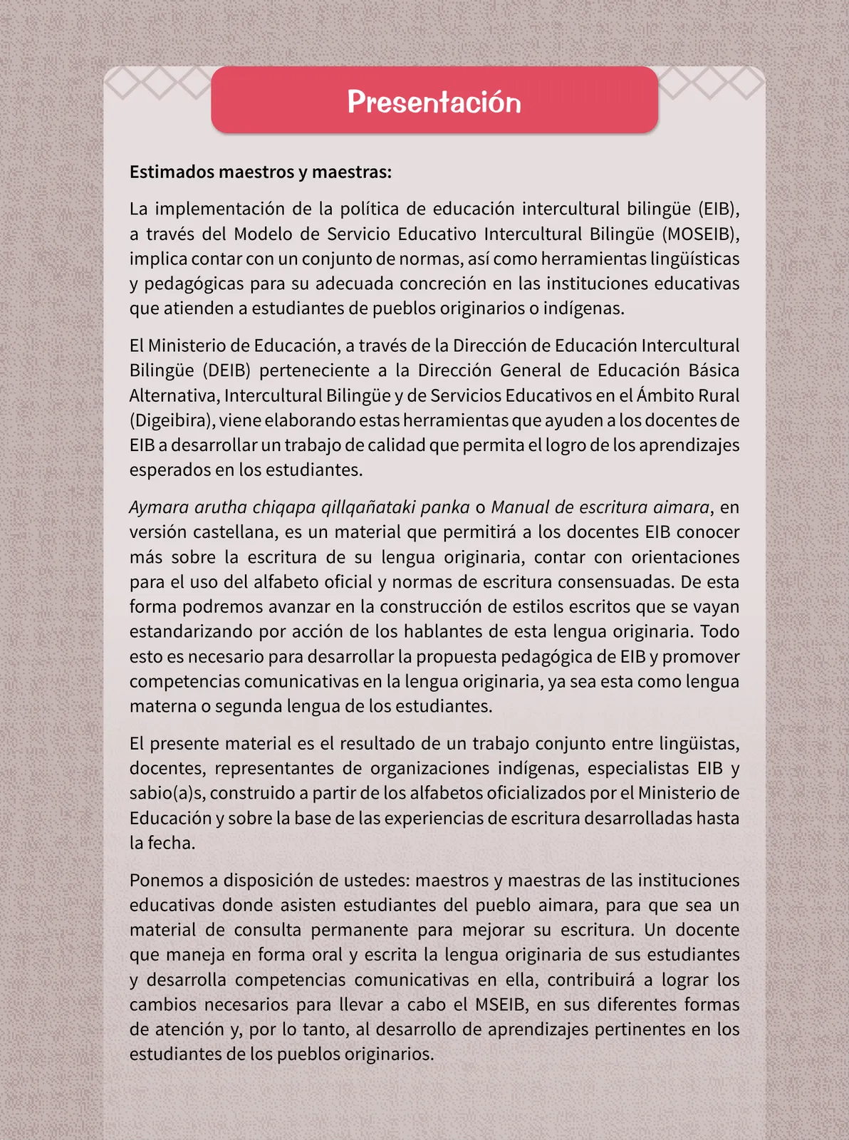 Miniatura página 5 de Aymara arutha chiqapa qillqañataki panka = Manual de escritura Aimara · 2021