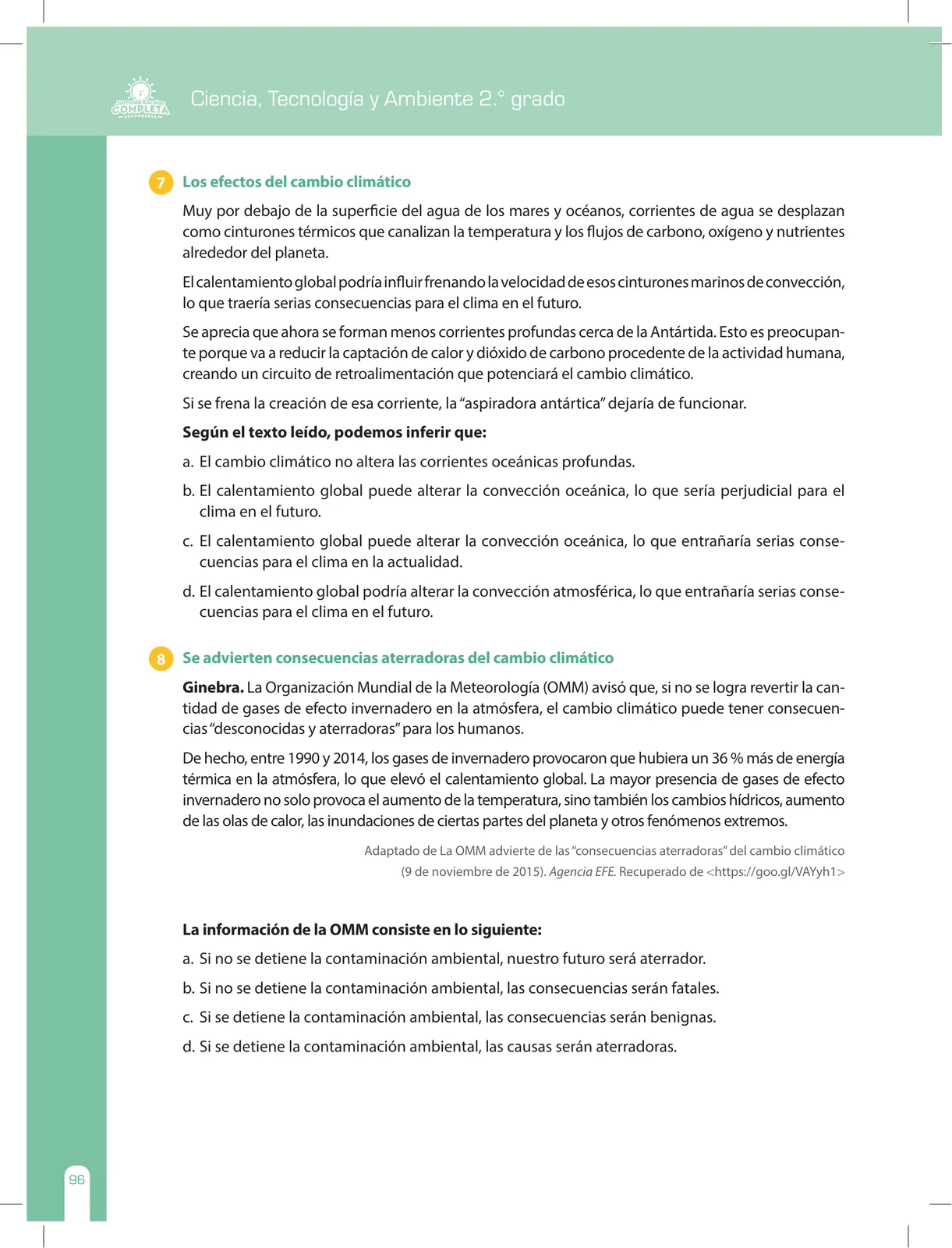 Página 96 de Ciencia, Tecnología y Ambiente 2 : cuaderno de reforzamiento pedagógico - JEC · 2016