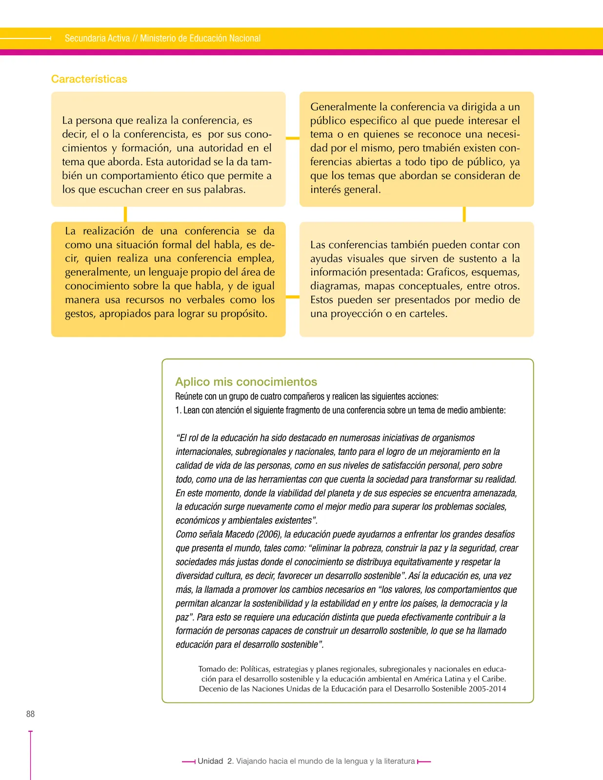 Página 88 de Lenguaje 7° · Secundaria Activa