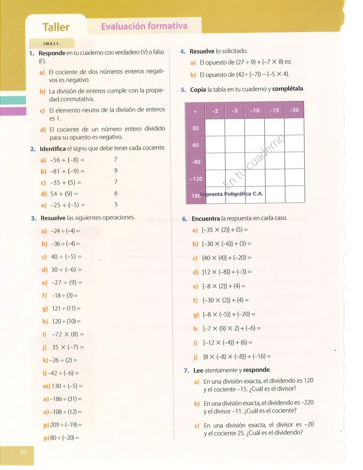 Página 30 de Matematica · 8 EGB · 2025