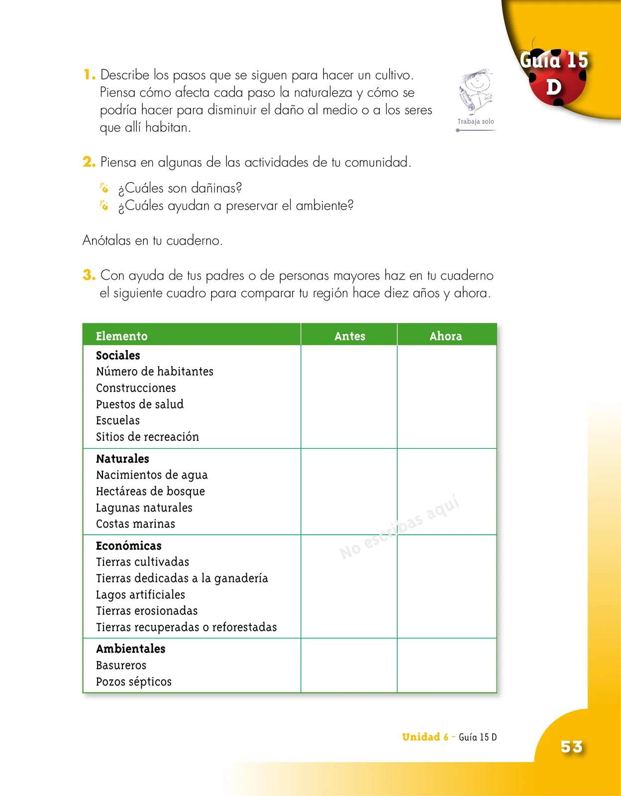 Página 53 de Ciencias Naturales 3° · Cartilla 02