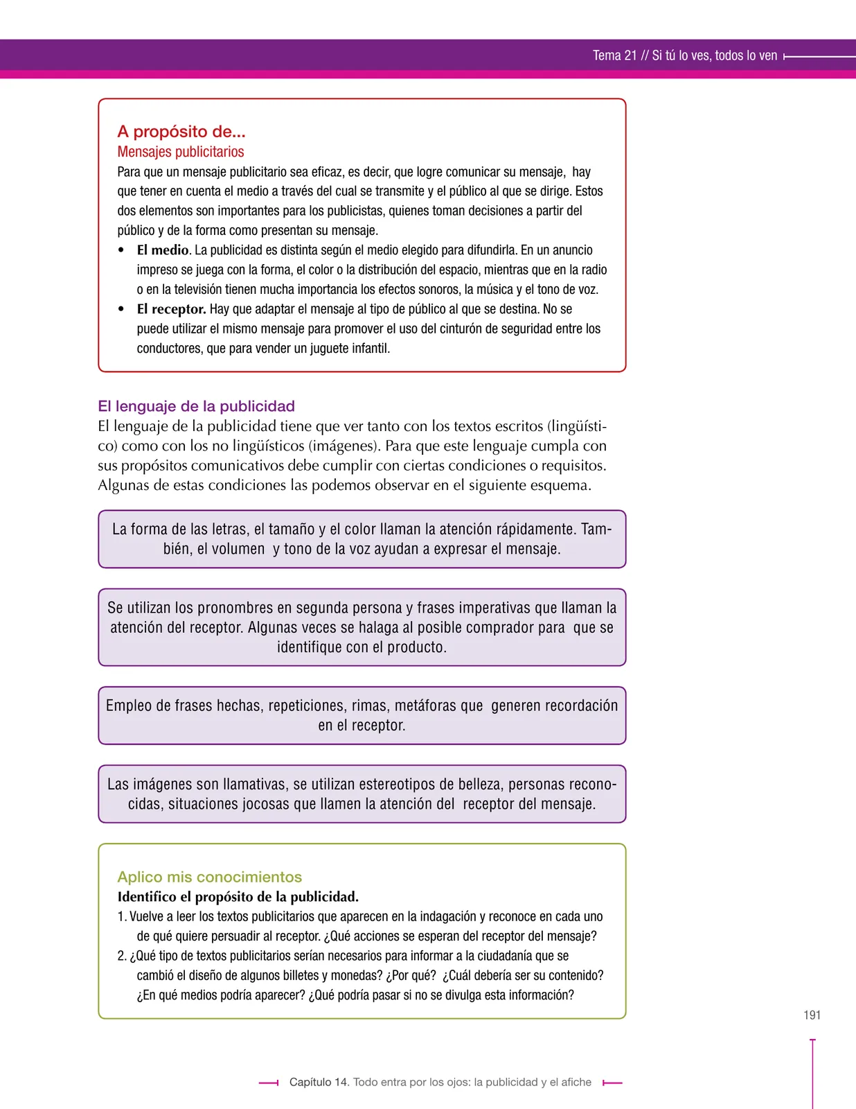 Miniatura página 191 de Lenguaje 8° · Secundaria Activa