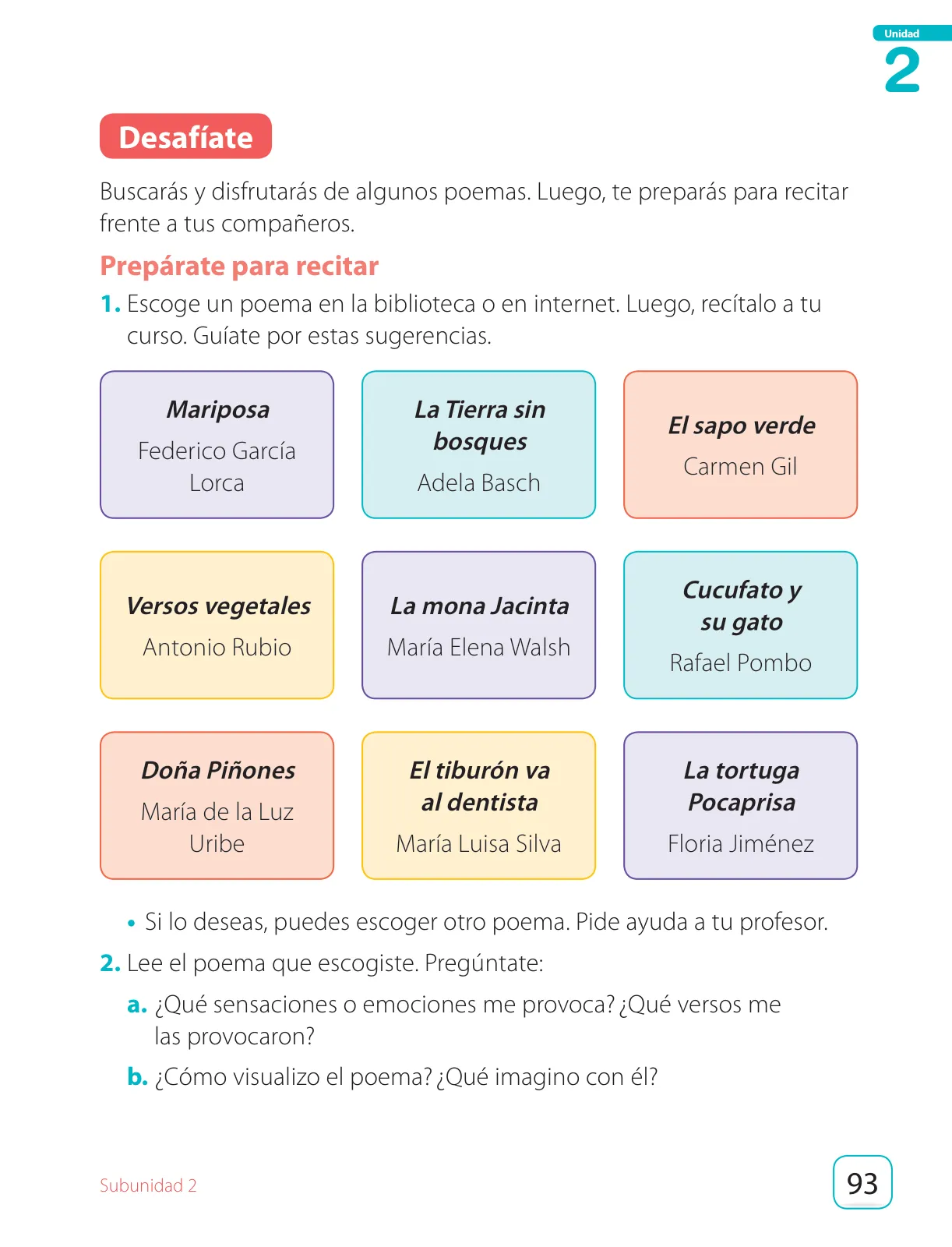 Página 95 de Lenguaje y Comunicación – Segundo Básico – Texto del Estudiante MINEDUC – Descargar PDF · 2024