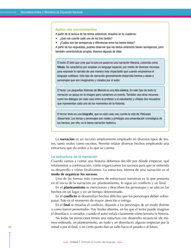 Página 24 de Lenguaje 6° · Secundaria Activa