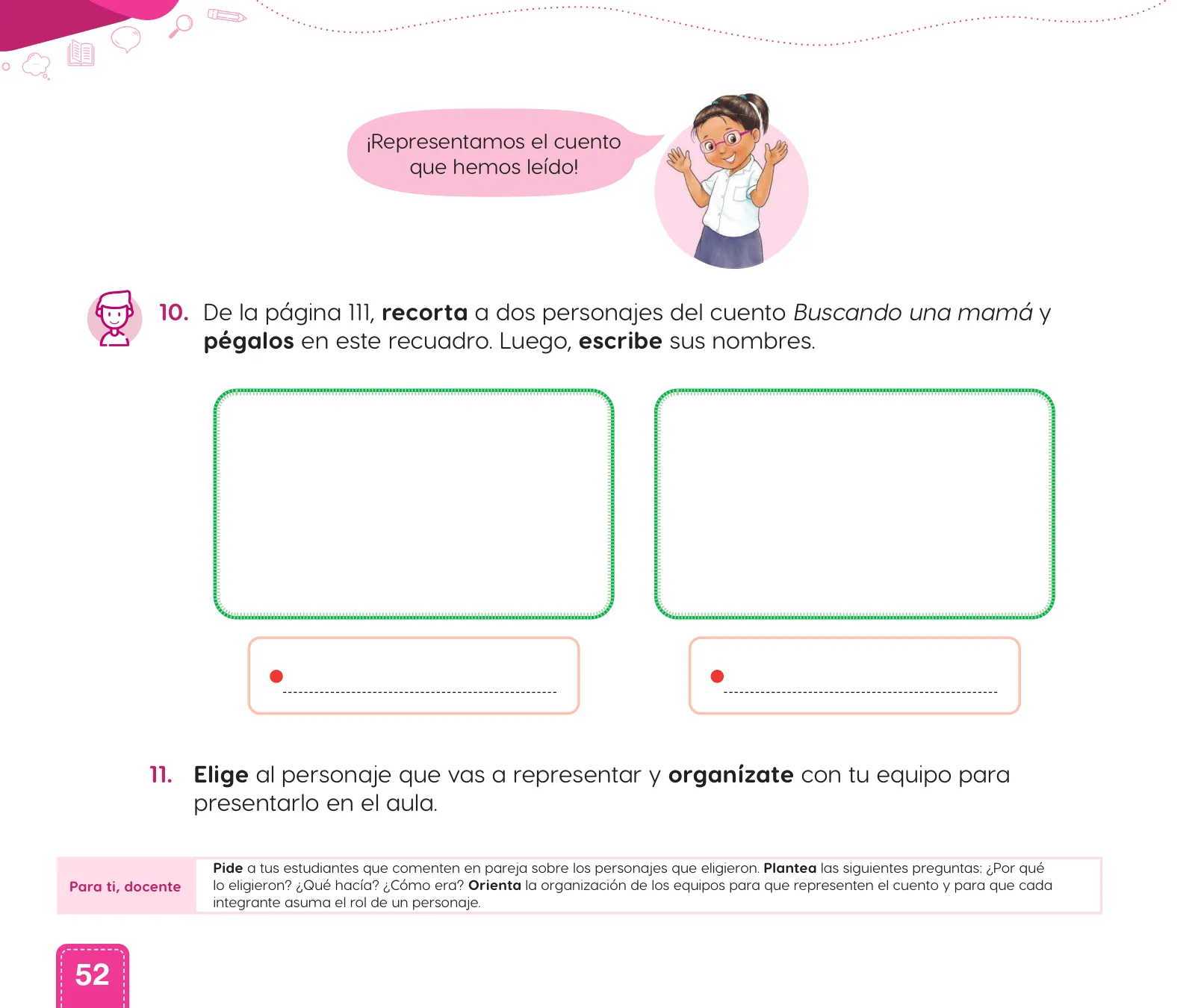 Página 54 de Cuadernillo de Comunicación 1. Primer grado de Primaria · 2024