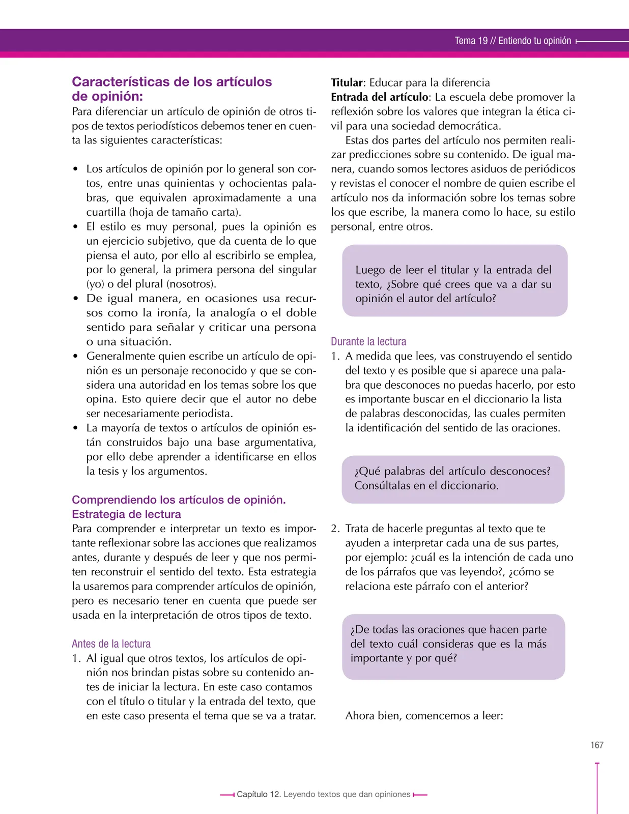 Página 167 de Lenguaje 7° · Secundaria Activa