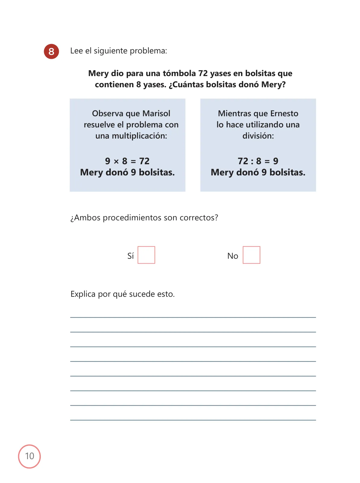 Miniatura página 10 de Kit de evaluación Proceso 1 Demostrando lo que aprendimos : Matemática, segundo trimestre, ﻿Cuarto grado - Primaria · 2019