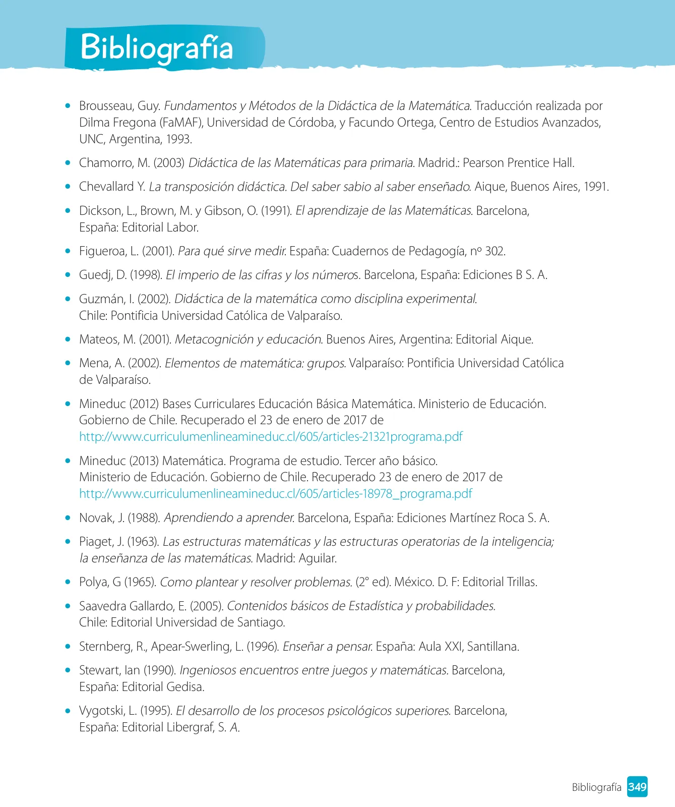 Miniatura página 351 de Matemática – Tercero Básico | Texto del Estudiante MINEDUC – Descargar PDF · 2024