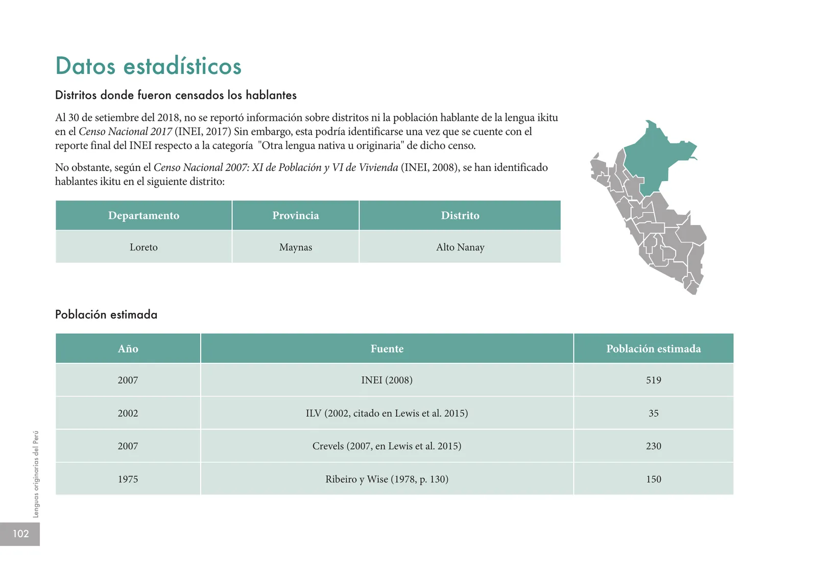 Página 104 de Lenguas originarias del Perú · 2018