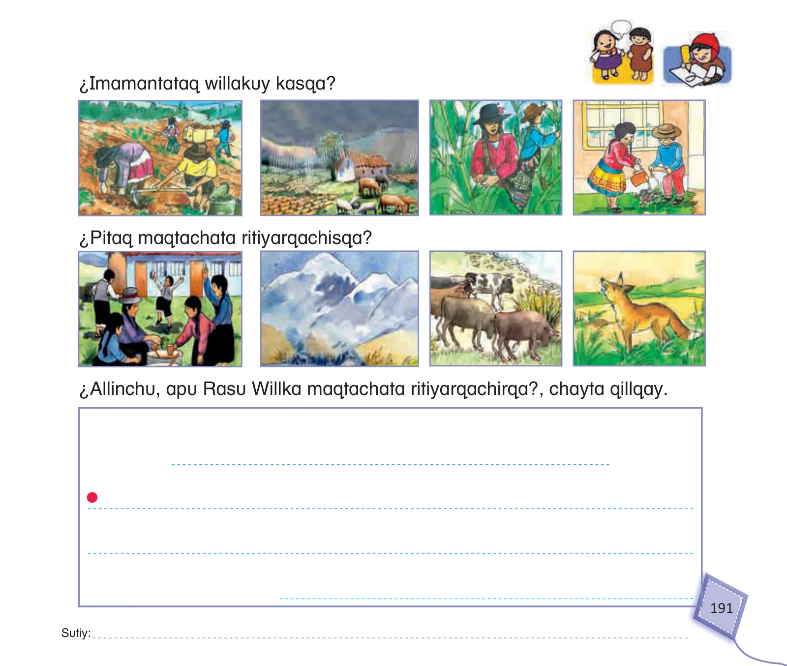 Página 193 de Kuska yachasunchik : cuaderno de trabajo y folder - inicial 5 años Quechua chanka · 2020