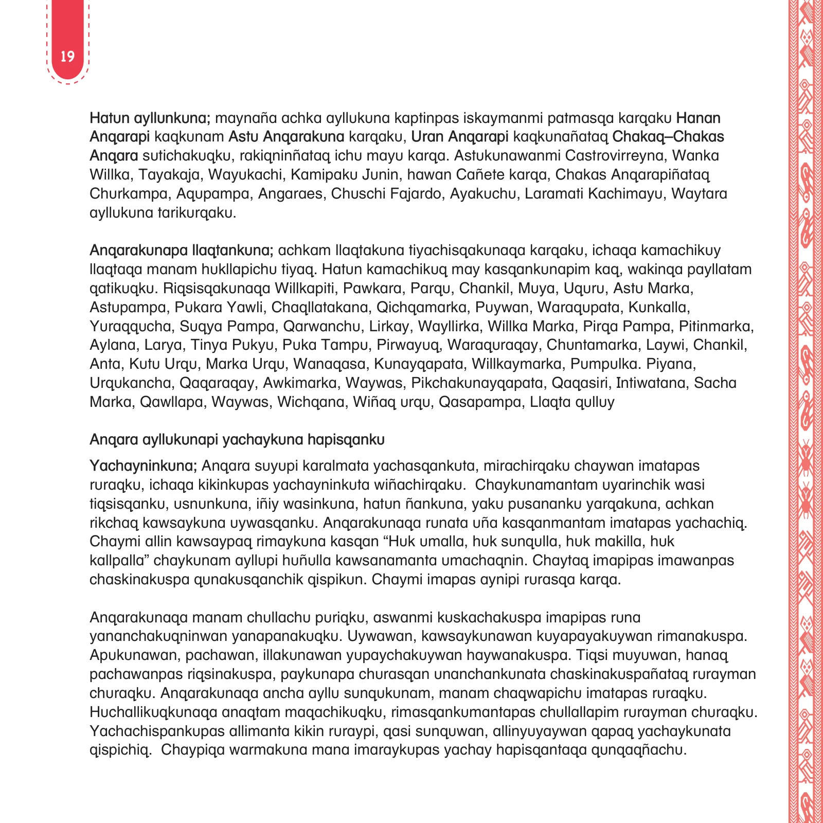 Miniatura página 21 de Anqarakunapa kawsakuyninmanta. Literatura 2 - 4° Primaria - Quechua chanka · 2023