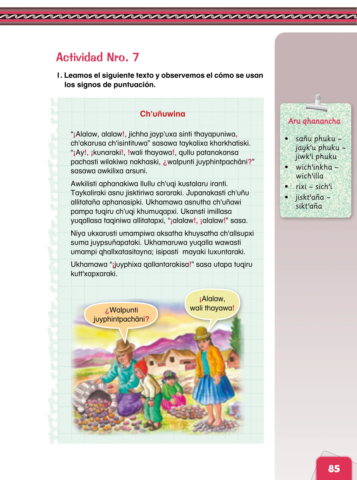 Miniatura página 87 de Aymara arutha chiqapa qillqañataki panka = Manual de escritura Aimara · 2021