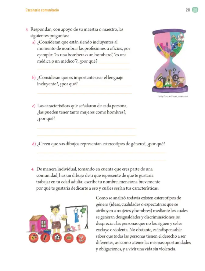 Página 214 de Proyectos Comunitarios. Libro de Educación Primaria Grado 5° Ciclo Escolar 2025 - 2026