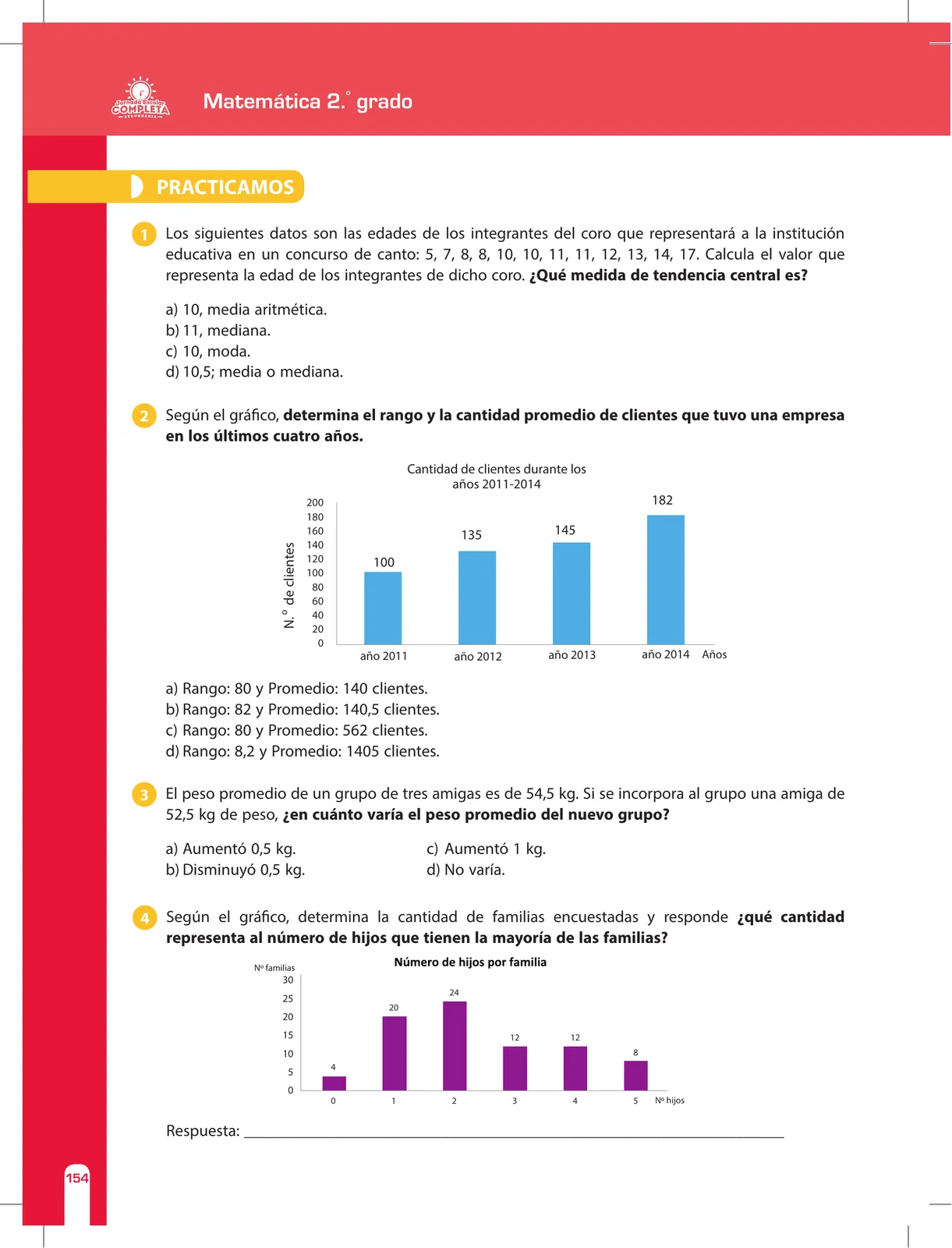 Miniatura página 154 de Matemática 2 : cuaderno de reforzamiento pedagógico - JEC · 2016