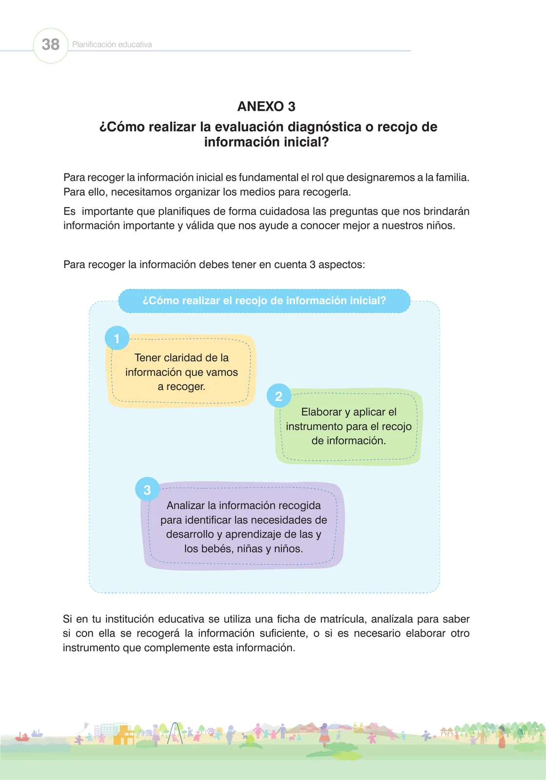 Página 40 de La planificación del proceso de enseñanza aprendizaje y la evaluación formativa en Ciclo I : guía cartilla de orientación planificación educativa · 2024