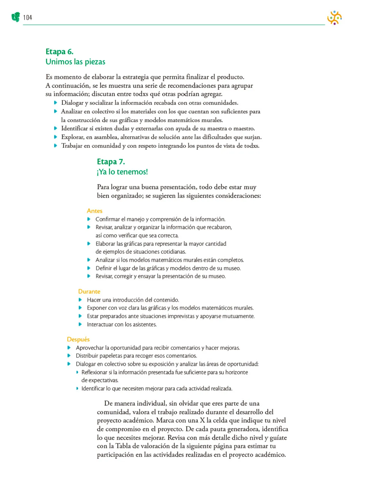 Página 105 de Colección Sk´asolil. Nuestro libro de Proyectos.  Tomo III.  Libro de Educación Telesecundaria Grado 2°  Ciclo Escolar 2025 - 2026