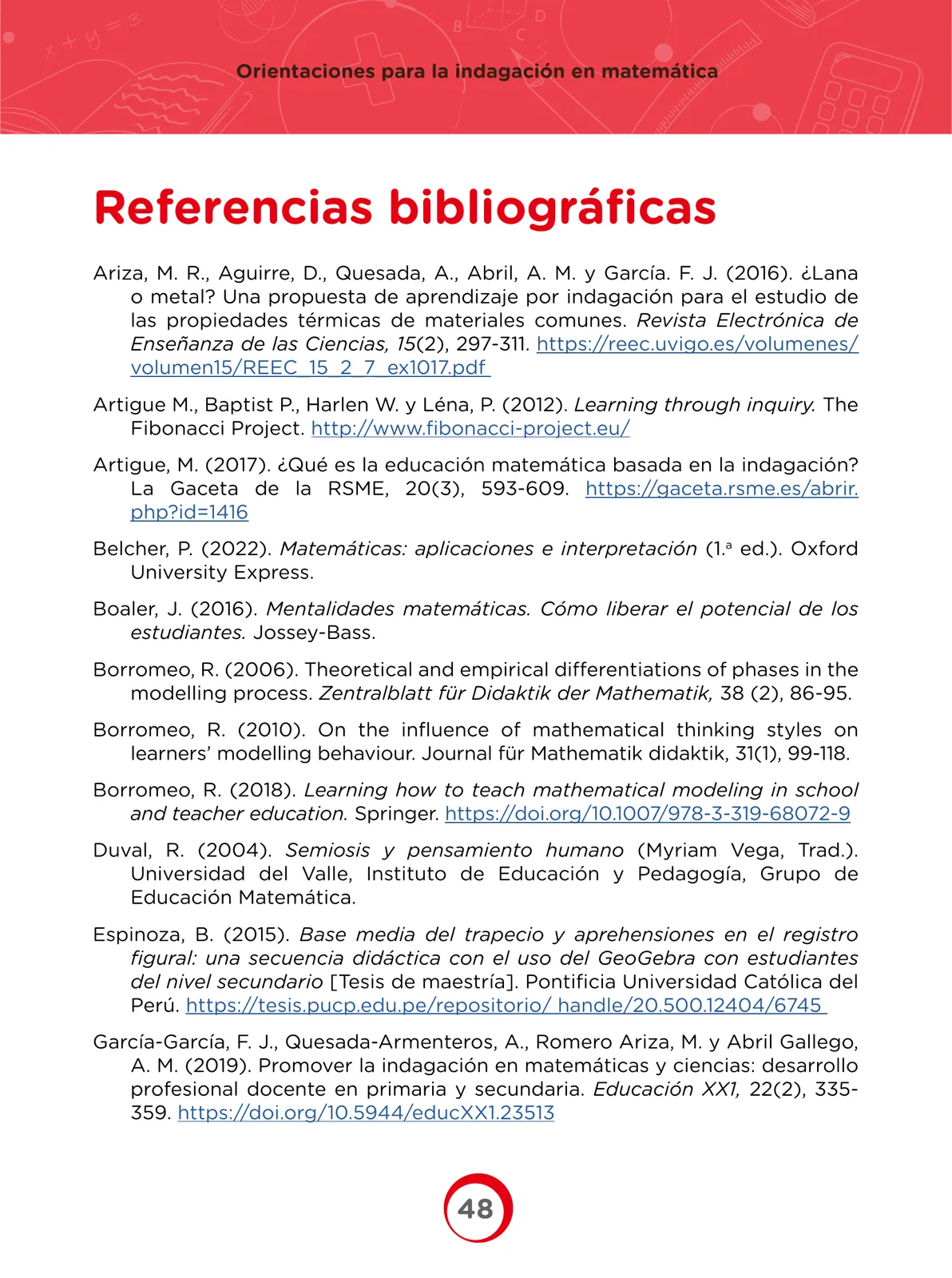 Miniatura página 48 de Orientaciones para la indagación en Matemática · 2024
