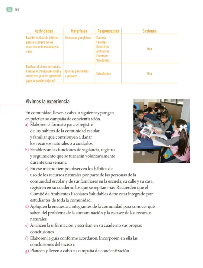 Página 189 de Proyectos Comunitarios. Libro de Educación Primaria Grado 5° Ciclo Escolar 2025 - 2026