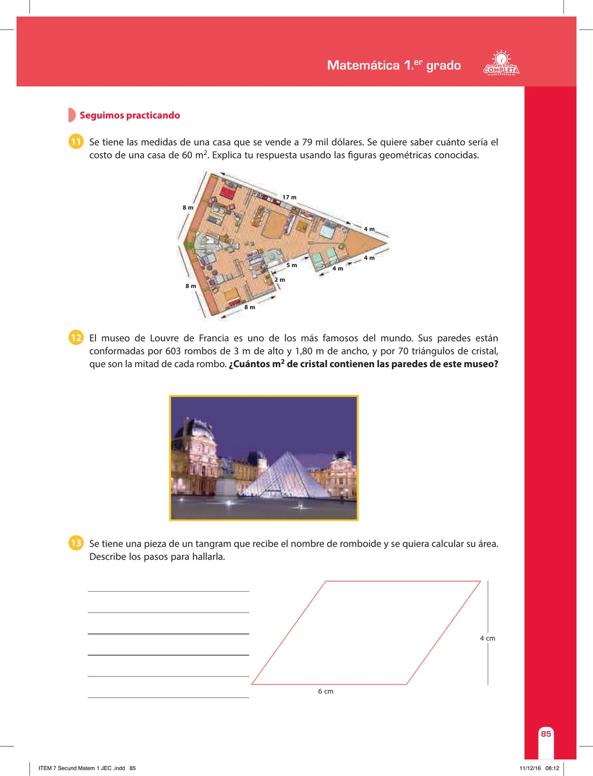 Miniatura página 85 de Matemática 1 : cuaderno de reforzamiento pedagógico - JEC · 2016