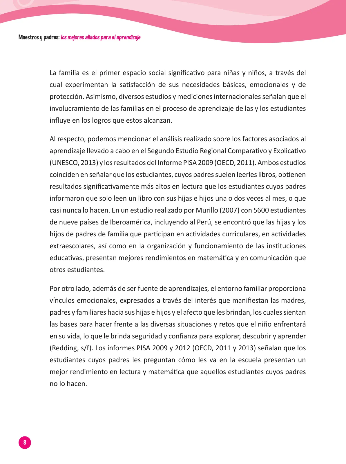Miniatura página 10 de Guía para el trabajo docente con las familias del ciclo III de Primaria · 2016