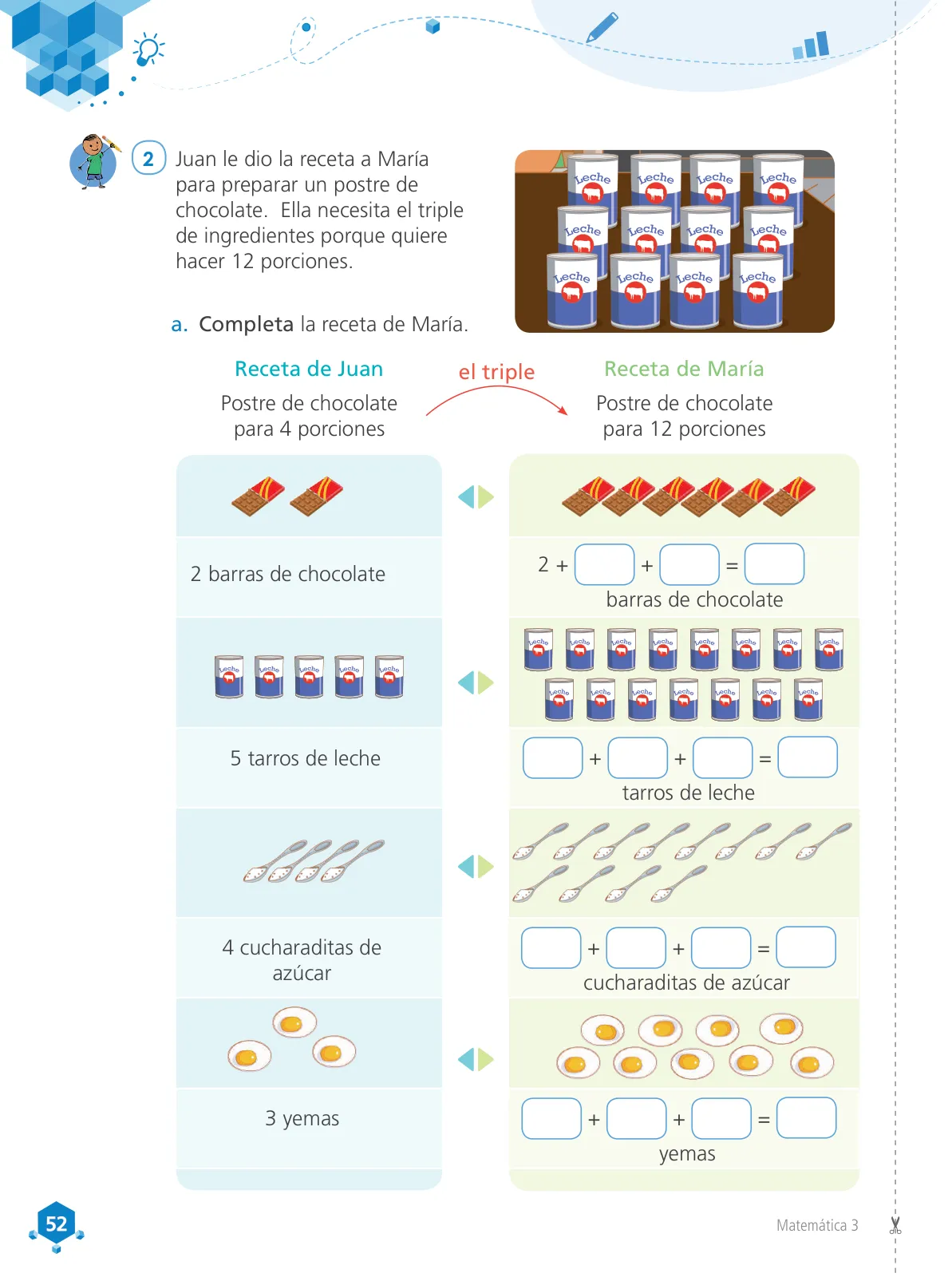 Miniatura página 54 de Matemática 3 : cuaderno de trabajo para tercer grado de Educación Primaria 2019 · 2019