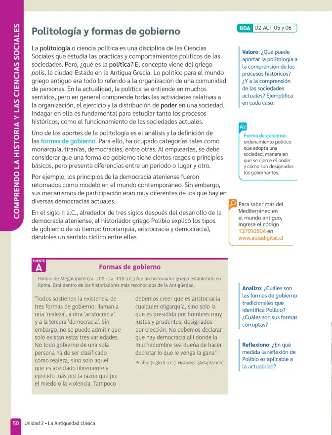 Página 52 de Historia, Geografía y Ciencias Sociales – Séptimo Básico | Texto del Estudiante MINEDUC – Descargar PDF · 2024
